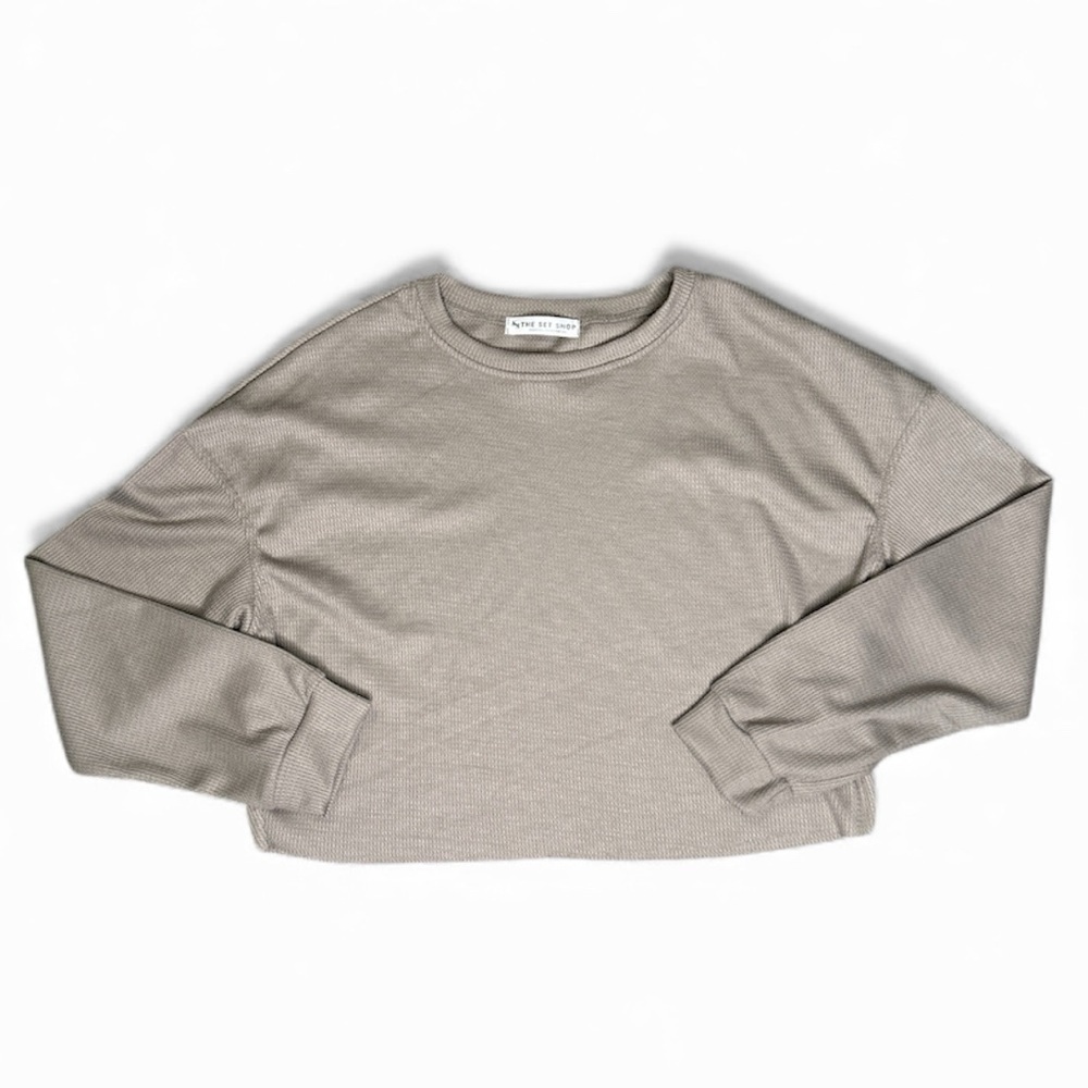 The Set Shop Women's Long Sleeve Crop Top